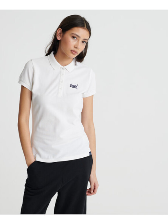 SUPERDRY - Polo Shirt White til Kvinder | Gumpel & Co