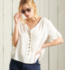 Superdry - Short Sleeve Lace Top | Cream