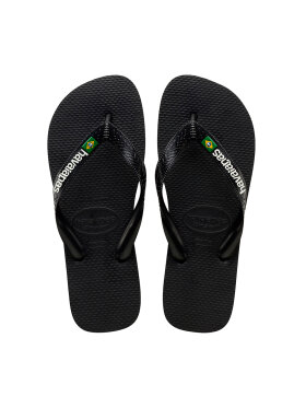 Havaianas - Brasil Logo Klipklapper - Unisex - Black/Black