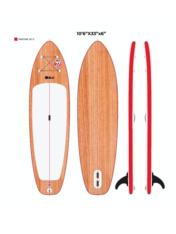 Oukai - Wood Edition 10'6 Oppustelig SUP Board  | Wood