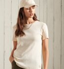 Superdry - Cali Pointelle Crew T-Shirt Kvinder | Buttercream