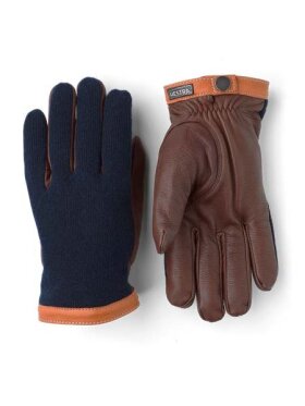 Hestra - Deerskin Wool Tricot Handske - Herre - Navy/Chokolate