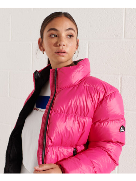 fad pubertet brænde Superdry - Alpine Luxe Dunjakke i Pink til Kvinder | Fri Fragt