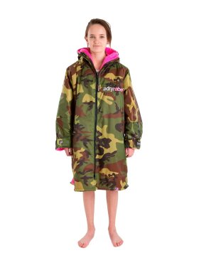 Dryrobe - Kid's Advance Long Sleeve Surf Poncho | Børn | Camo/Pink