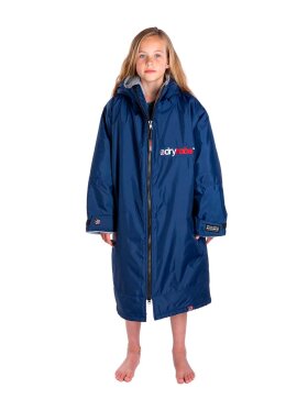 Dryrobe - Kid's Advance Long Sleeve Surf Poncho | Børn | Navy/Grey