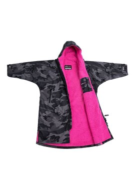 Dryrobe - Advance Long Sleeve Surf Poncho | Voksne | Black Camo/Pink