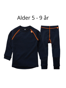 Helly Hansen - Kid's Merinould Skiundertøj Sæt | Børn 5 - 9 år | Navy