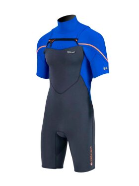 Pro Limit - Men's Fusion Freezip Short 2/2 Våddragt | Herrer | Grey/Orange/Blue