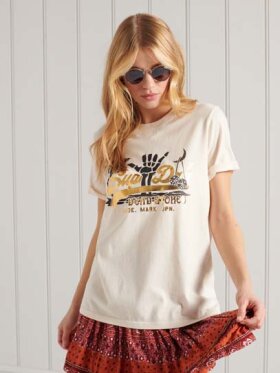 Superdry - Vintage Logo Itago T-Shirt - Dame - Cream Quartz