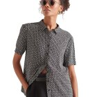 Superdry - Studios Short Sleeved Skjorte | Kvinder | Diamond Geo Black
