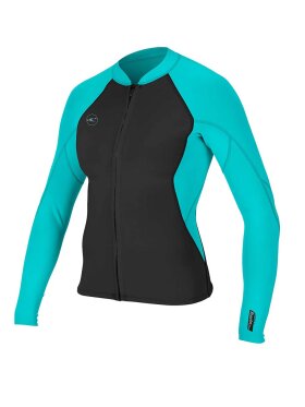 O'Neill - Women's Reactor II 1,5mm Front Zip Jakke | Dame | Black/Aqua