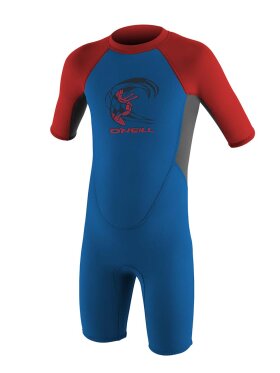 O'Neill - Toddler Reactor II 2mm Back Zip S/S shorty våddragt | Børn | Ocean/Graphite/Red