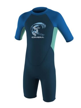 O'Neill - Toddler Reactor II 2mm Back Zip S/S shorty våddragt | Børn | Slate/Aqua/Ocean