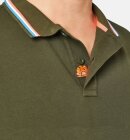 Sundek - Men's Brice Polo Shirt m. tricolore striber | Herre | Dark Green