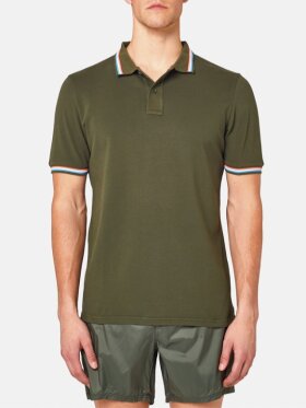 Sundek - Men's Brice Polo Shirt m. tricolore striber | Herre | Dark Green