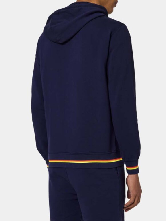 Sundek - Men's Hooded Sweatshirt m. Tricolore Striber | Herre | Navy