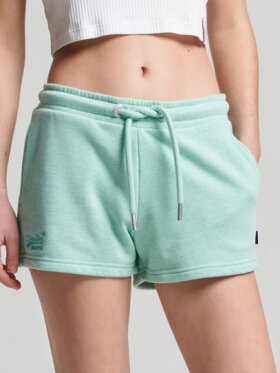 Superdry - Women's Vintage Logo Jersey shorts i økologisk bomuld | Dame | Minted Marl