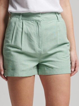 Superdry - Women's Studios shorts i hør | Dame | Blue Surf