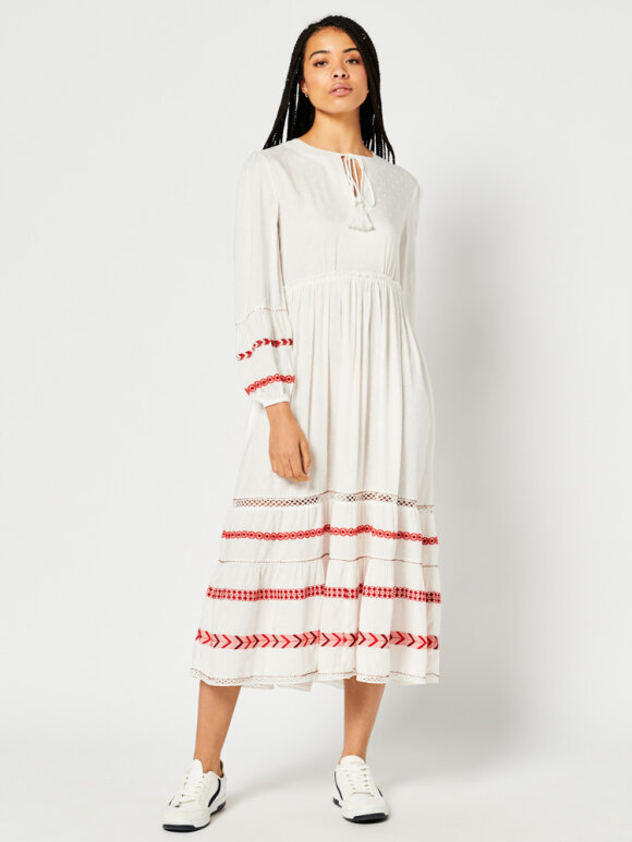 Superdry - Women's Vintage Embroidered Maxi Kjole | Dame | Cream