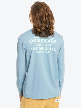 Quiksilver - Mens Feeding Line Long Sleeve T-shirt | Herre | Faded Denim