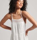 Superdry - Vintage Lace Cami Maxi Kjole | Dame | Brilliant White 