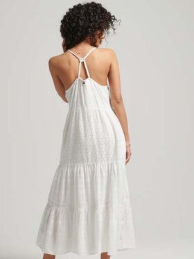 Superdry - Vintage Lace Cami Maxi Kjole | Dame | Brilliant White 