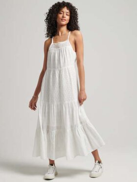 Superdry - Vintage Lace Cami Maxi Kjole | Dame | Brilliant White 