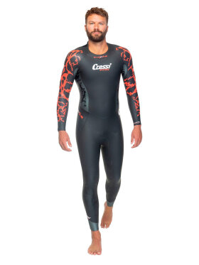 Cressi - Men's Kuwae Svømmedragt 4/3/2 | Herre | Black/Red