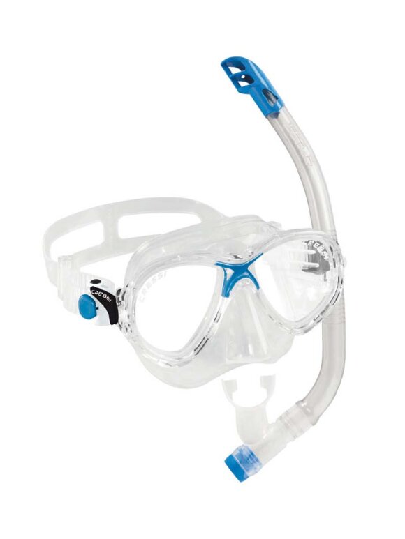 Cressi - Junior Marea Maske & Top Snorkel | Clear Blue 