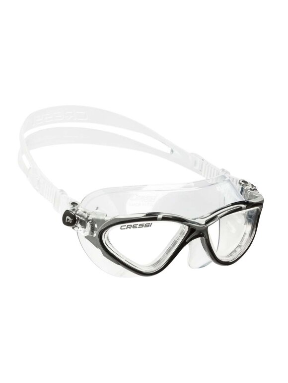 Cressi - Planet Svømmebriller | Voksne | Clear Black/Silver