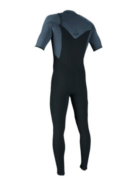 O'Neill - Men's Hyperfreak 2mm Chest Zip Short Sleeve Full Våddragt - Herre - Gunmetal/Cadet Blue