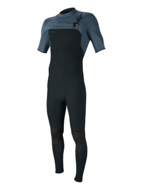 O'Neill - Men's Hyperfreak 2mm Chest Zip Short Sleeve Full Våddragt - Herre - Gunmetal/Cadet Blue