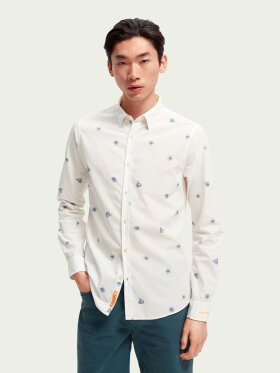 Scotch & Soda - Men's Slim-fit Printed Poplin skjorte - Herre - Printed Scotch & Soda - Men's Slim-fit Printed Poplin skjorte - Herre - Printed