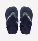 Havaianas - Baby Brasil Logo Klipklapper - Børn - Navy Blue/Citrus Yellow