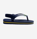 Havaianas - Baby Brasil Logo Klipklapper - Børn - Navy Blue/Citrus Yellow