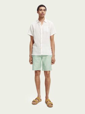 Scotch & Soda - Men's Fave linen-blend beach shorts - Herre - Smashmint Melange