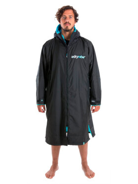 Dryrobe - Advance Long Sleeve Surf Poncho | Voksne | Black/Blue Dryrobe - Advance Long Sleeve Surf Poncho | Voksne | Black/Blue
