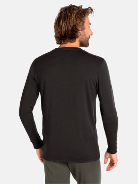 Odlo - Men's Natural Merinould Base Layer Skiundertrøje - Herre - Black