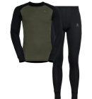 Odlo - Men's Active Warm Eco Skiundertøjssæt - Herre - Black/Green