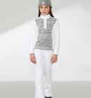 Poivre Blanc - Girl's Fleece Sweater - Piger - Melange Grey/White