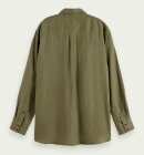 Scotch & Soda - Women's Oversize Hørskjorte - Dame - Olive Green