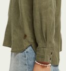 Scotch & Soda - Women's Oversize Hørskjorte - Dame - Olive Green