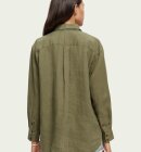 Scotch & Soda - Women's Oversize Hørskjorte - Dame - Olive Green