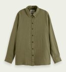 Scotch & Soda - Women's Oversize Hørskjorte - Dame - Olive Green