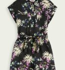 Scotch & Soda - Women's Hør Kort Buksedragt - Dame - Aster Black