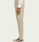 Scotch & Soda - Men's Straight Leg Hørbukser - Herre - Sand/Black Stripe