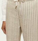 Scotch & Soda - Men's Straight Leg Hørbukser - Herre - Sand/Black Stripe