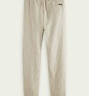 Scotch & Soda - Men's Straight Leg Hørbukser - Herre - Sand/Black Stripe