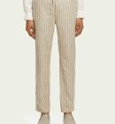 Scotch & Soda - Men's Straight Leg Hørbukser - Herre - Sand/Black Stripe