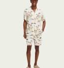 Scotch & Soda - Men's Printed Camp Skjorte - Herre - White Palmtree